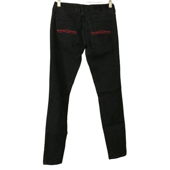 Indigo Rein Dark Stretch Denim Skinny Jeans Juniors Size 3 Y2K Vibe Slim Fit - Picture 1 of 8